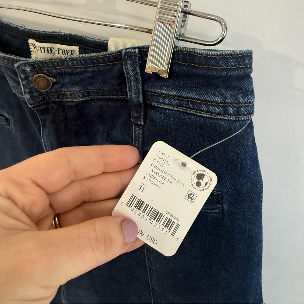 Free People We The Free Firecracker Flare Jeans Tartan - Picture 6 of 8